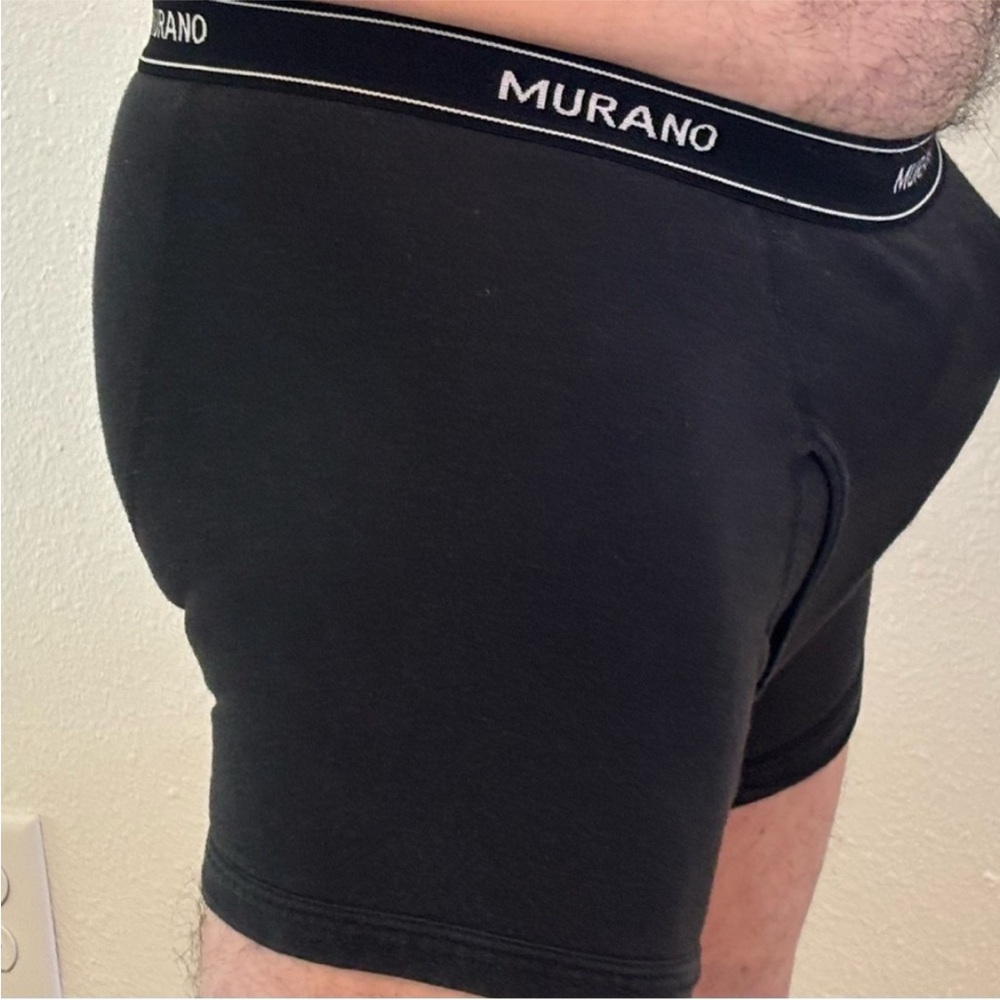 Murano Black Men's Boxer Briefs with Branded Waistband